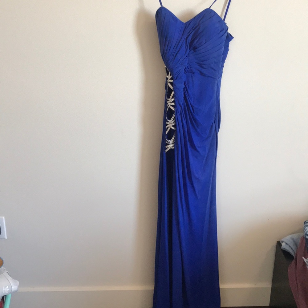 Royal Blue La Femme Prom Dress💎 - Picture 5 of 8